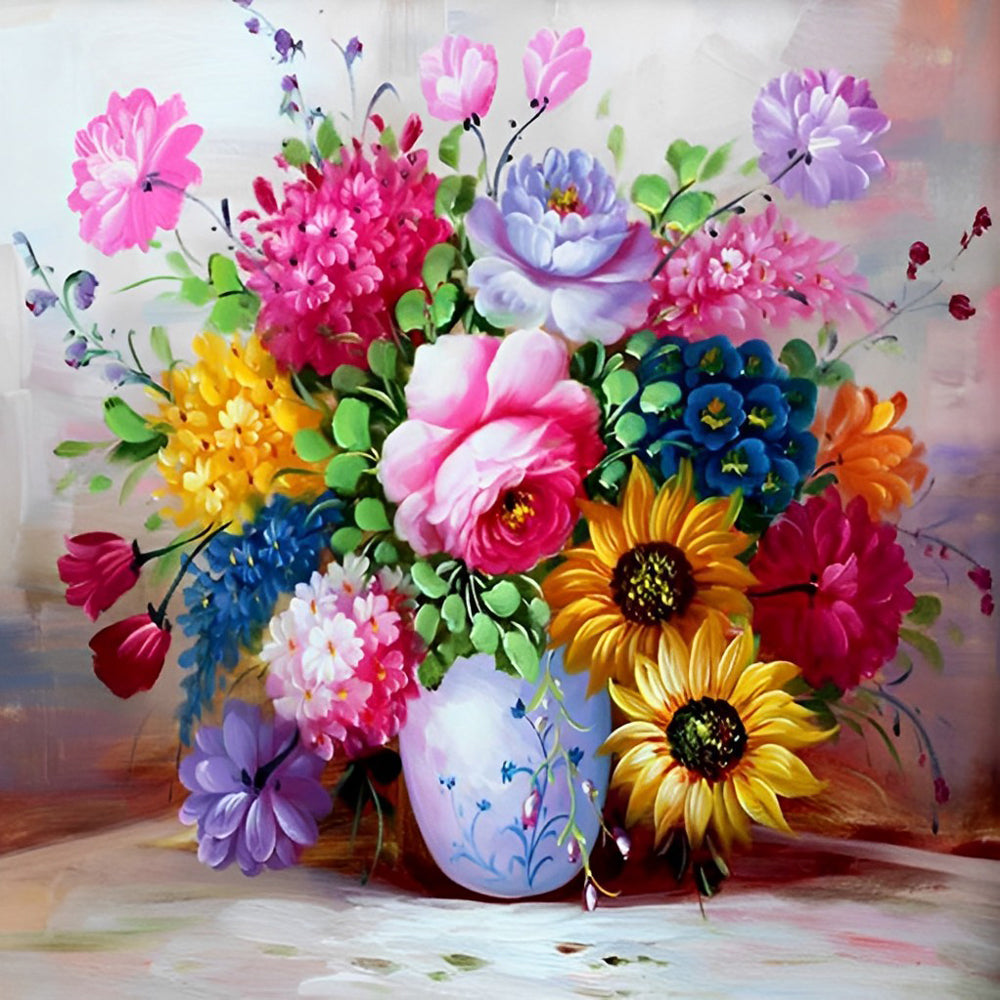 Peonies and Sunflowers Diamond Painting