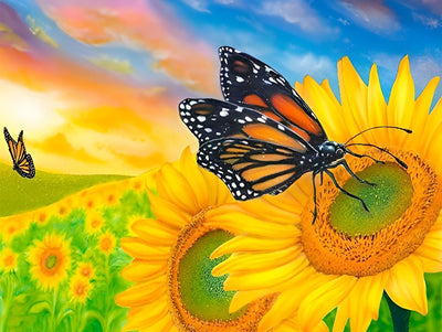 Sunflowers and Butterflies 5D DIY Diamond Painting Kits