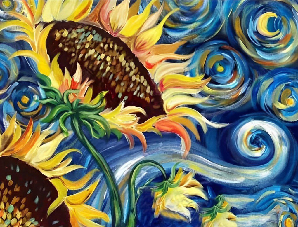 Sunflowers in the Starry Night Diamond Painting