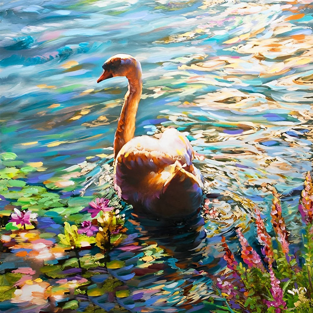 Swan in the Sun Diamond Painting