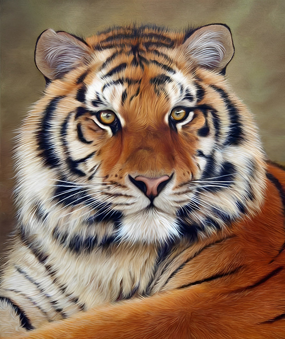 Bengal Tiger with Round Face Diamond Painting