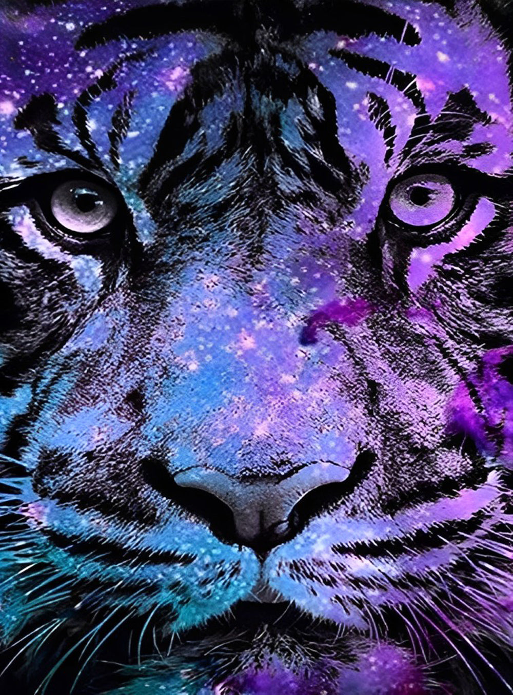 Purple & Blue Tiger Diamond Painting