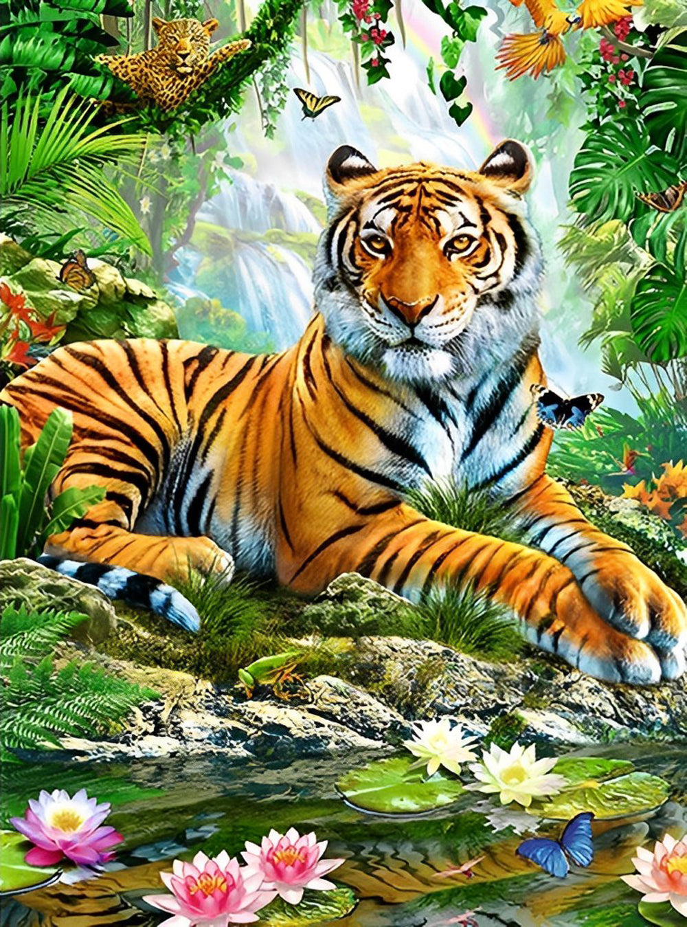 Tiger and Lotus Diamond Painting