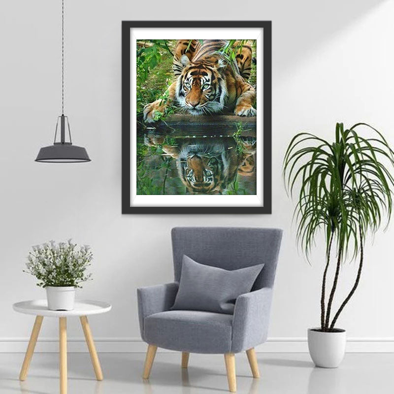 Tiger Drinking Diamond Painting