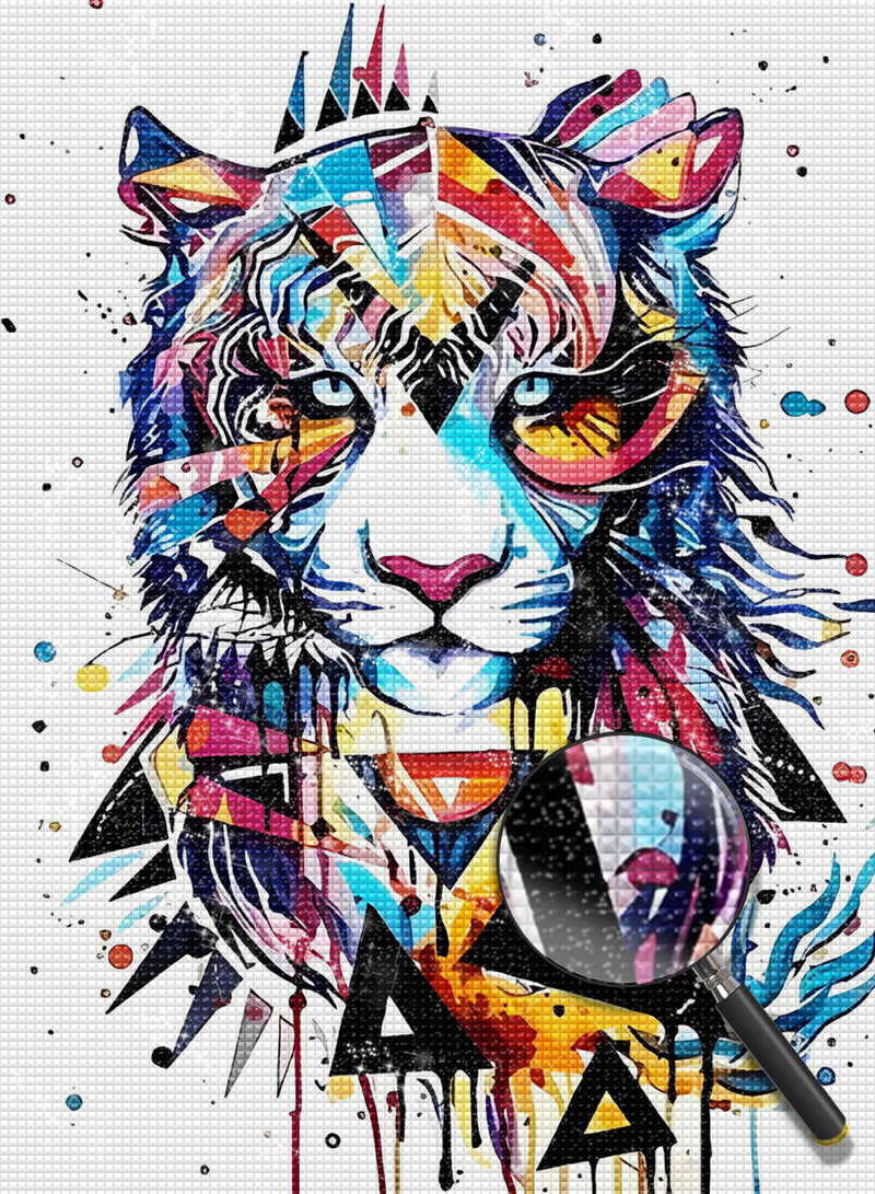 Colorful Tiger and Triangle 5D DIY Diamond Painting Kits