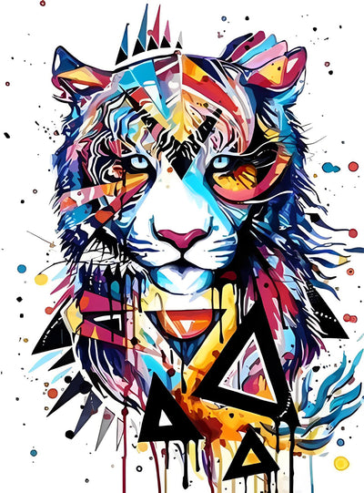 Colorful Tiger and Triangle 5D DIY Diamond Painting Kits