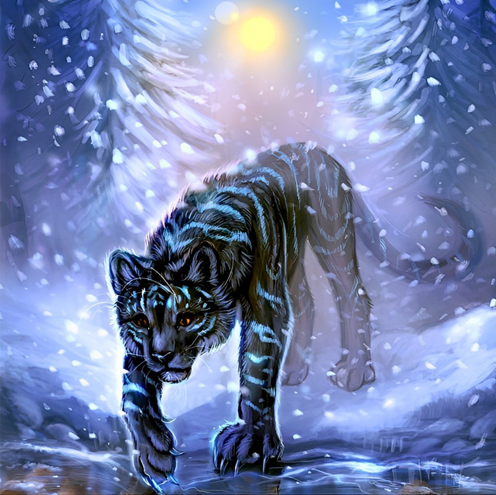 Fierce Blue Tiger Diamond Painting