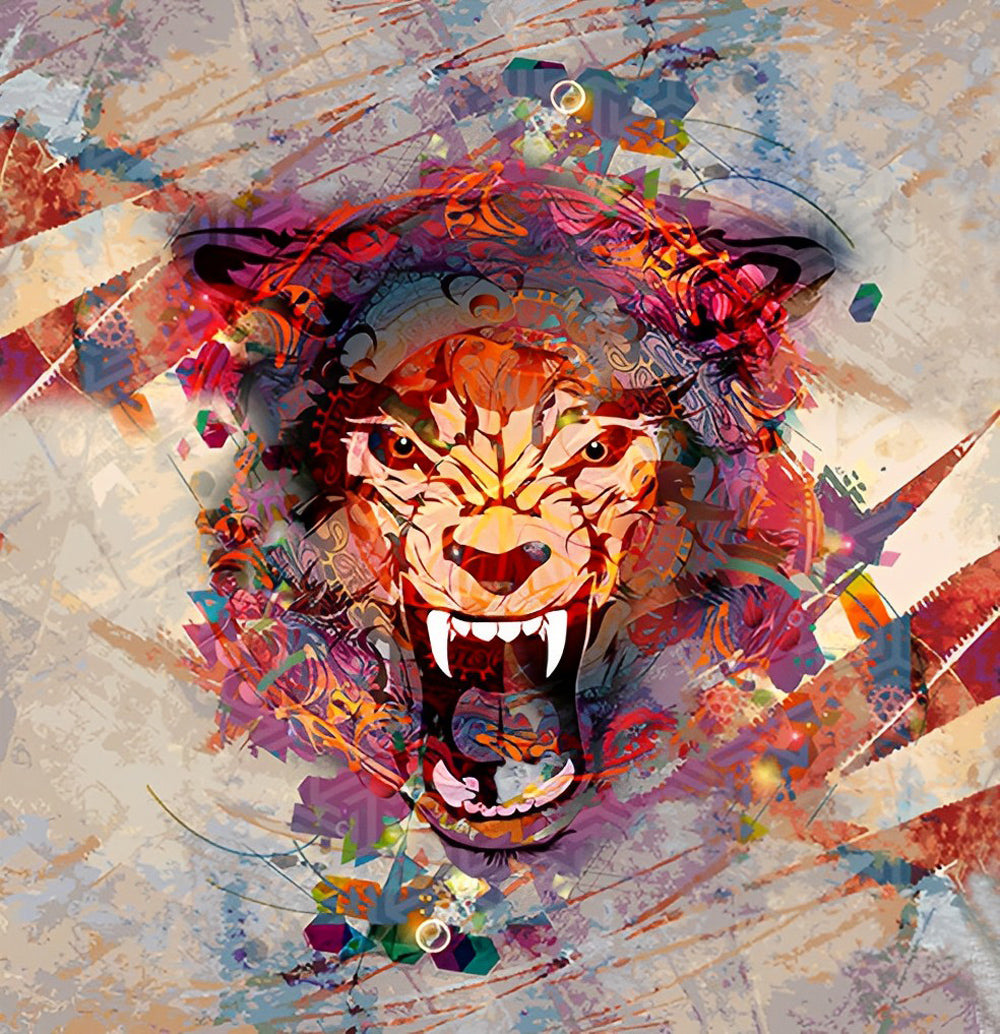 Red Fierce Tiger Diamond Painting