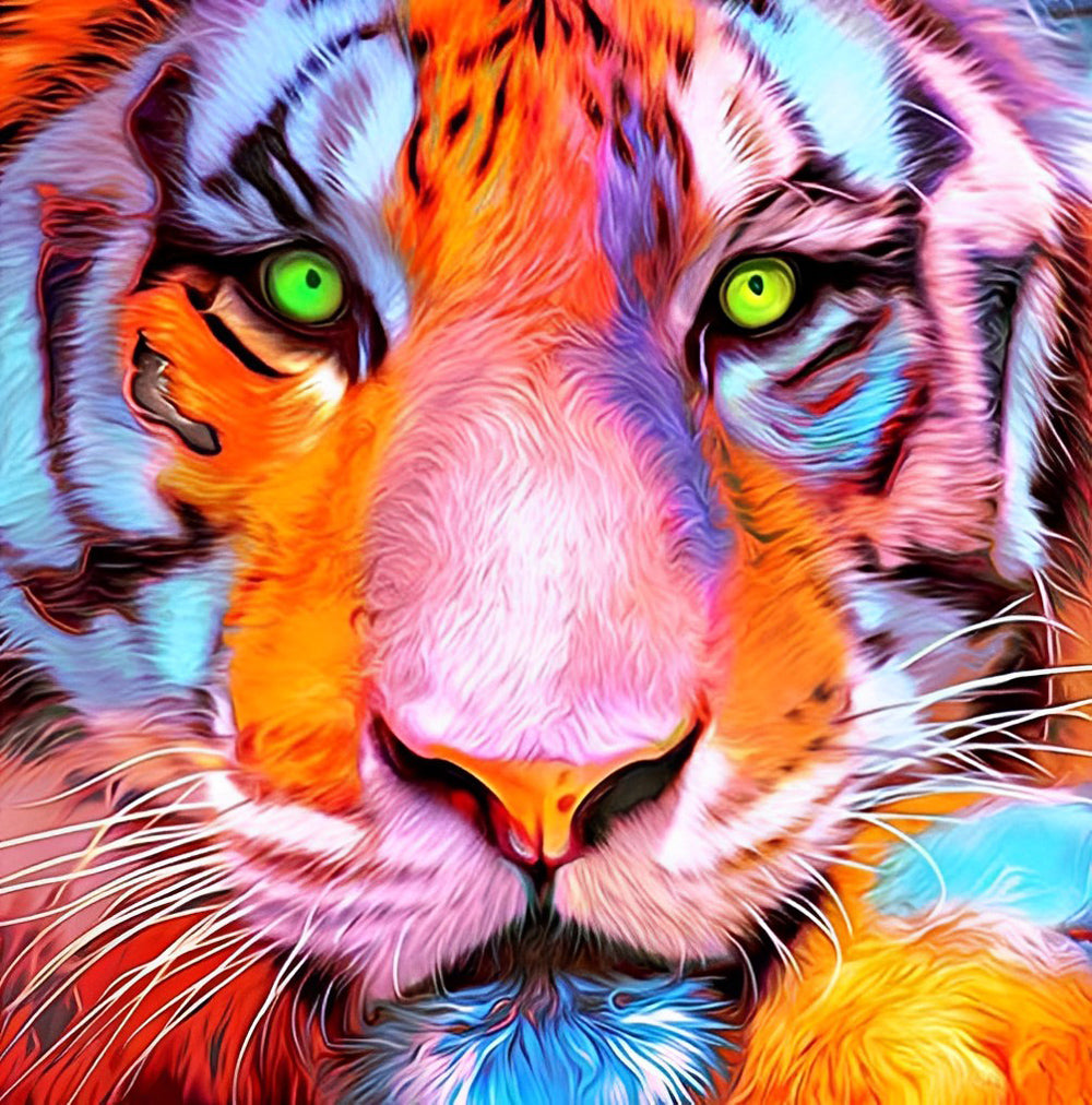 Red and White Tiger Diamond Painting
