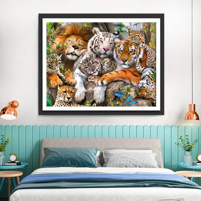 Tigers, Leopards and Lion Diamond Painting