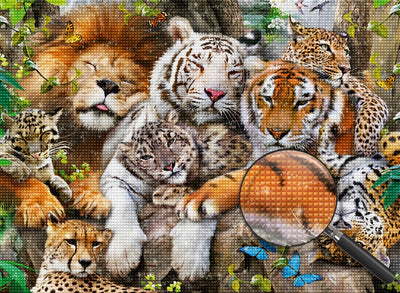 Tigers, Leopards and Lion Diamond Painting