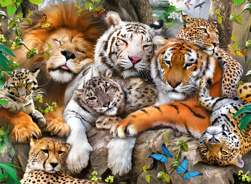 Tigers, Leopards and Lion Diamond Painting