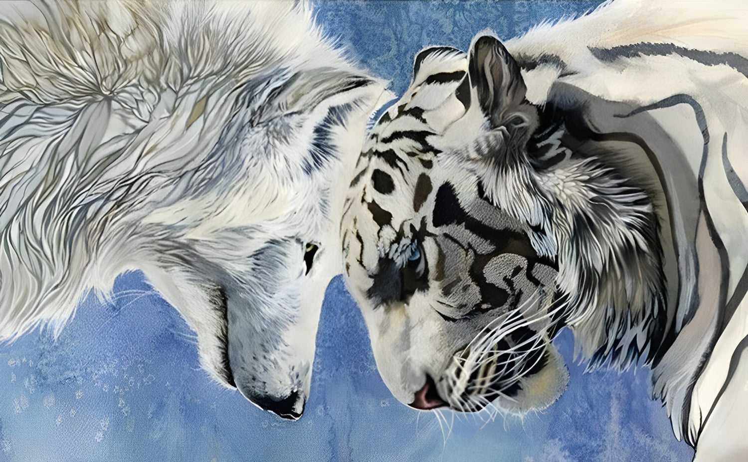 White Tiger and White Wolf Diamond Painting