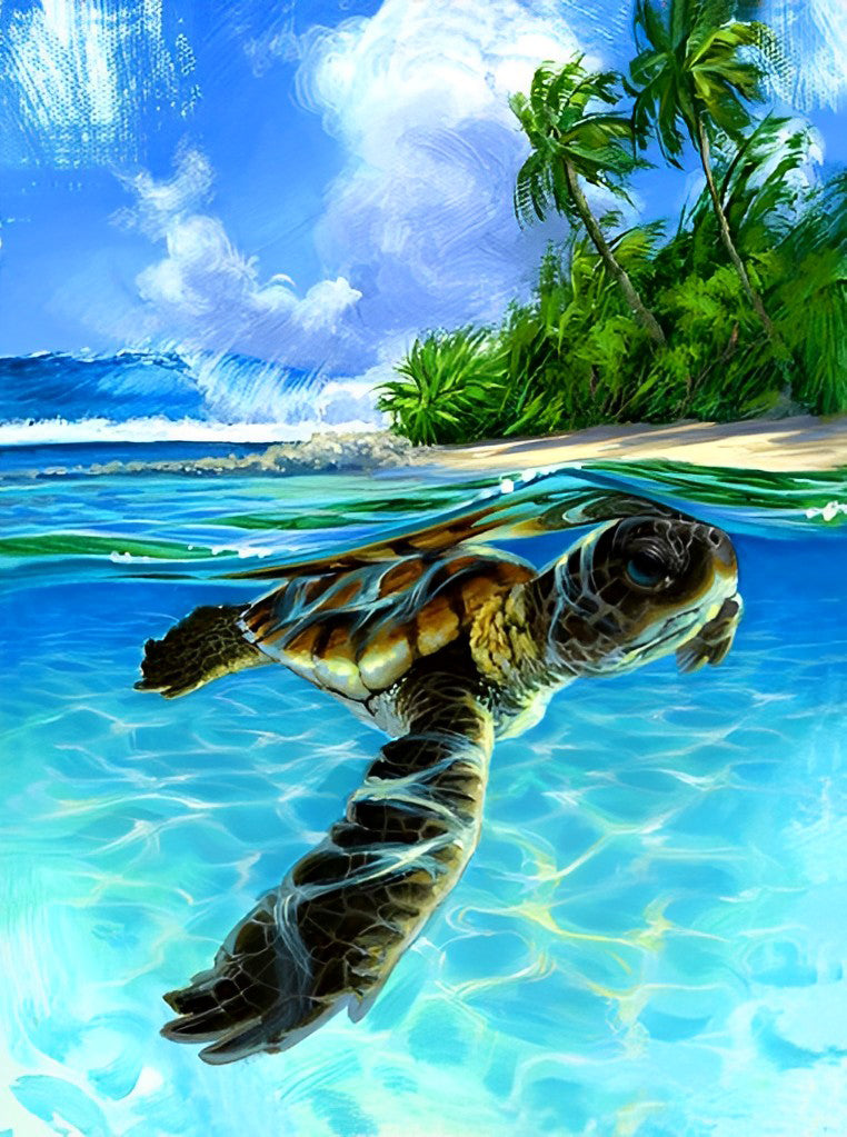 Turtle in the Sea Diamond Painting