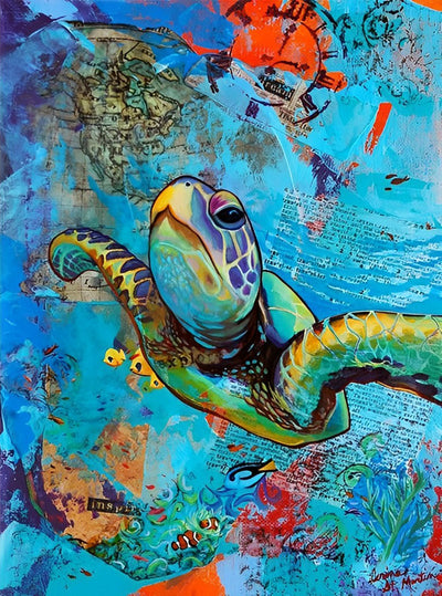 Turtle and the Colorful Sea 5D DIY Diamond Painting Kits