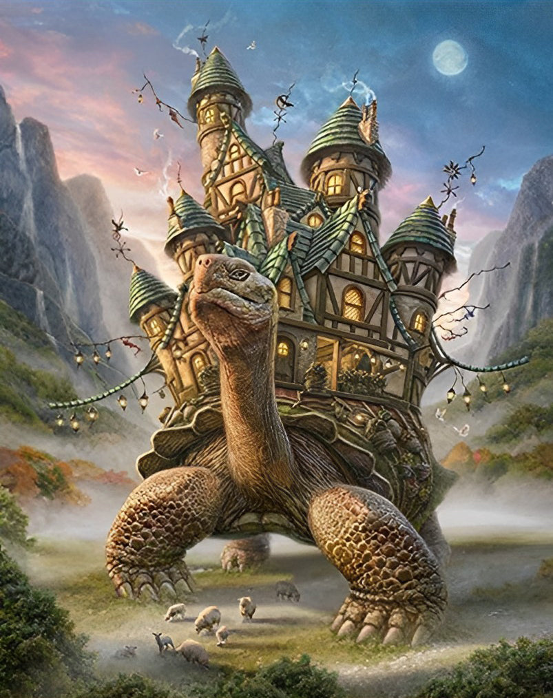 Huge Turtle and Castle Diamond Painting
