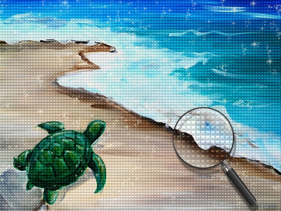 Green Turtle on the Beach 5D DIY Diamond Painting Kits