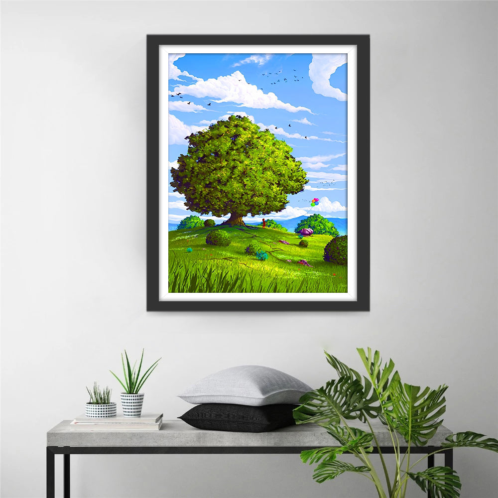 Tree and Lawn Diamond Painting