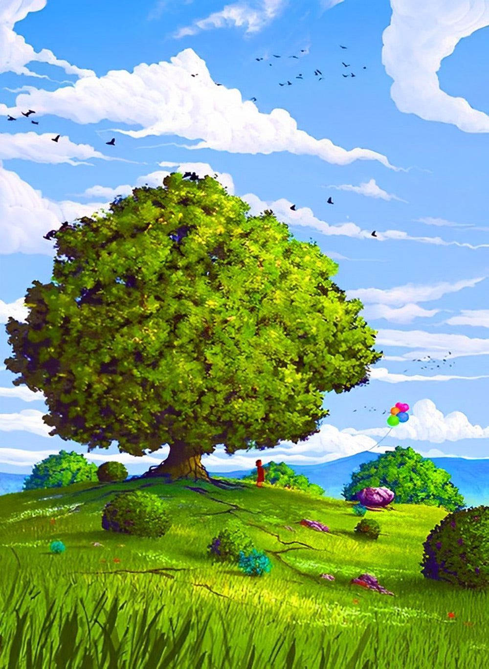 Tree and Lawn Diamond Painting