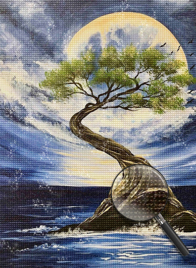 Pines and the Moon Diamond Painting