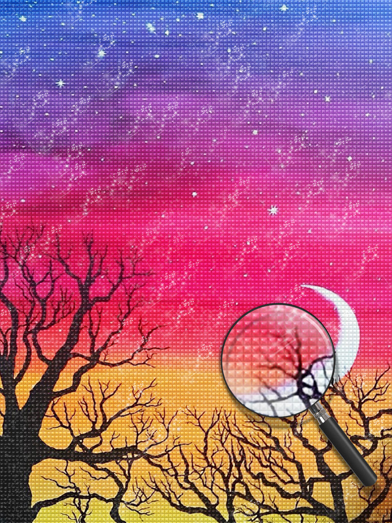 Dead Tree and the Moon Diamond Painting