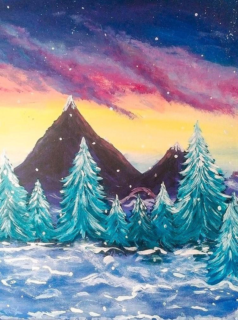 Pines and Great Mountains Diamond Painting