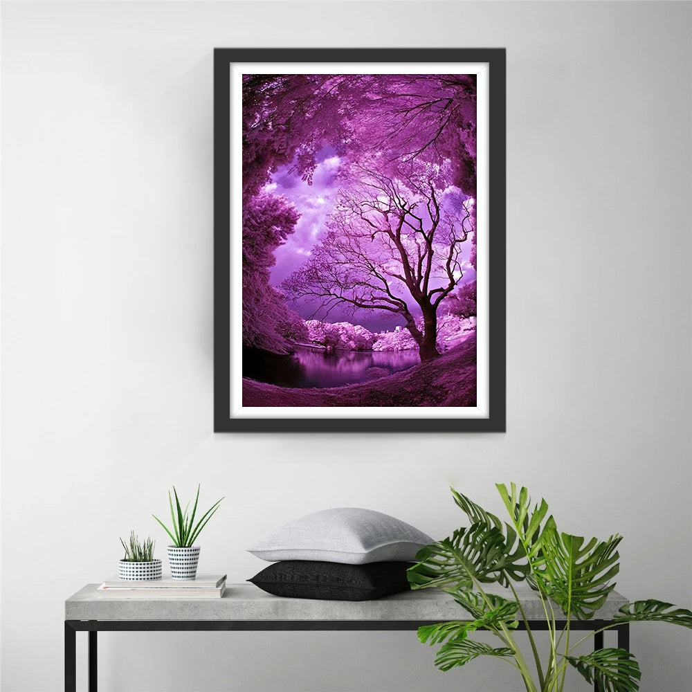Tree in the Purple Diamond Painting