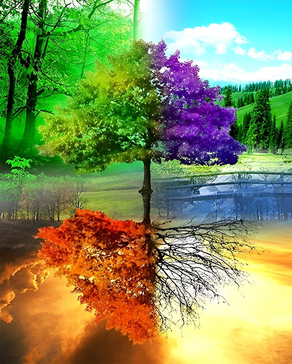 Four Seasons of the Tree Diamond Painting