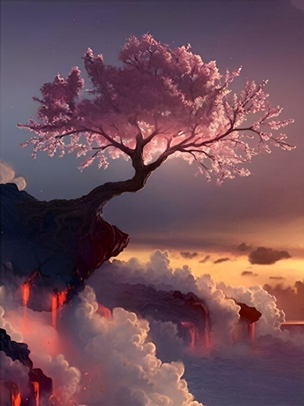 Tree on Clouds Diamond Painting