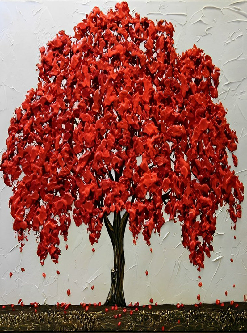 Red Leaves Tree Diamond Painting