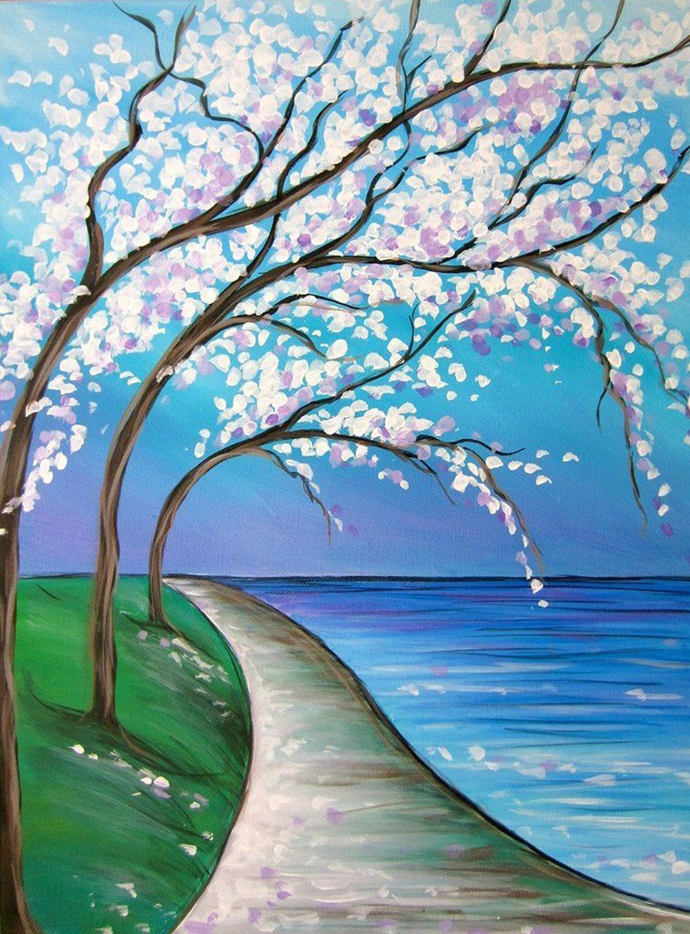 Plum Tree by the River Diamond Painting