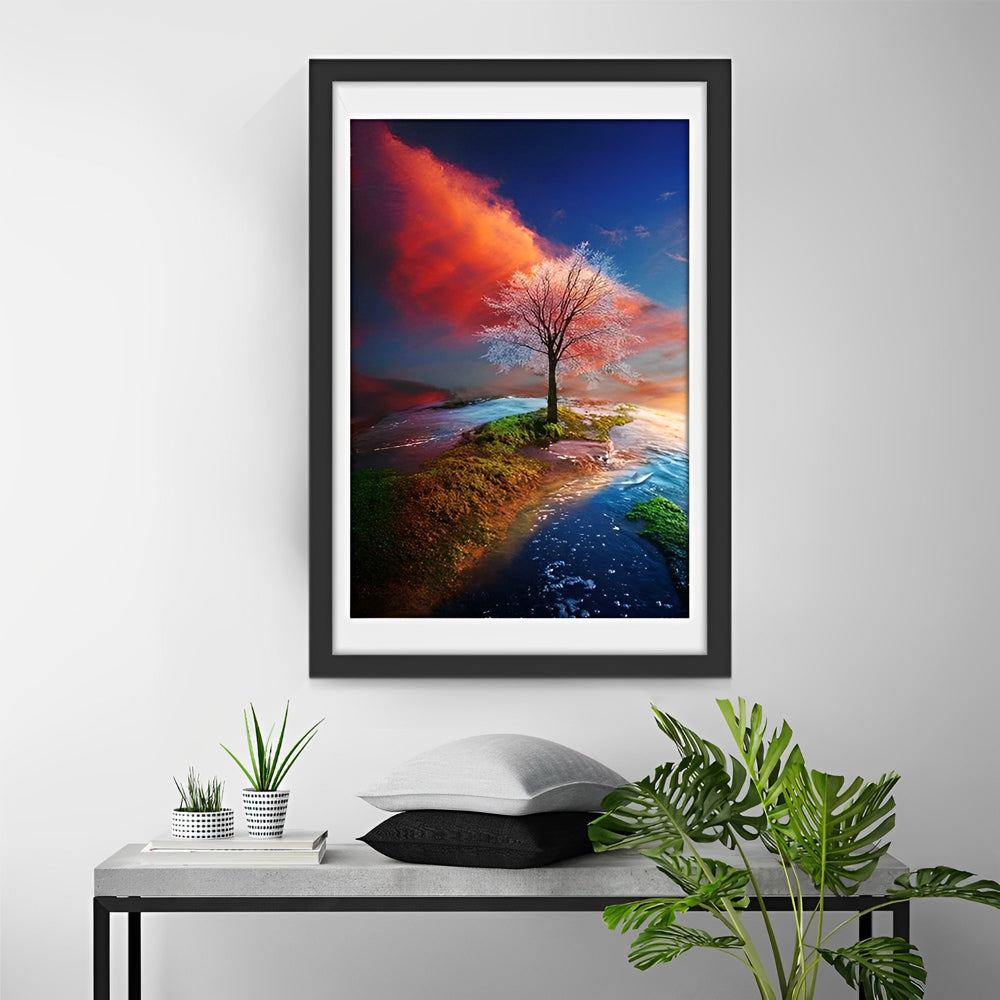 Small Island and Tree Diamond Painting