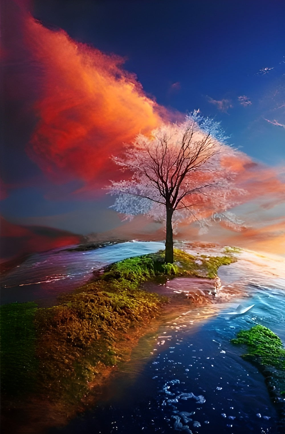 Small Island and Tree Diamond Painting