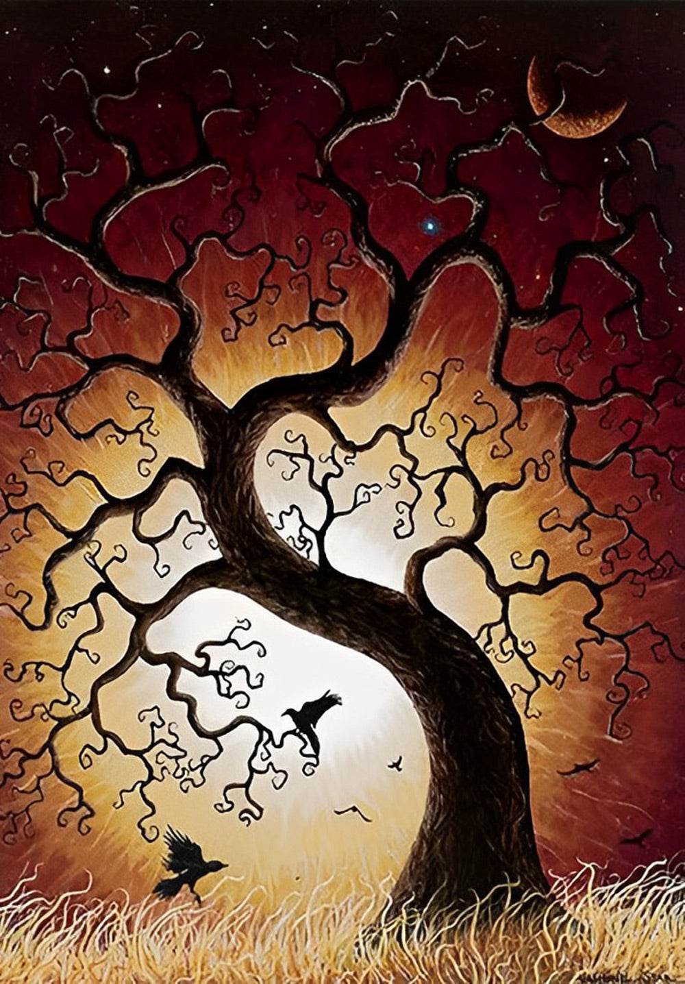 Tree with Curved Branches Diamond Painting