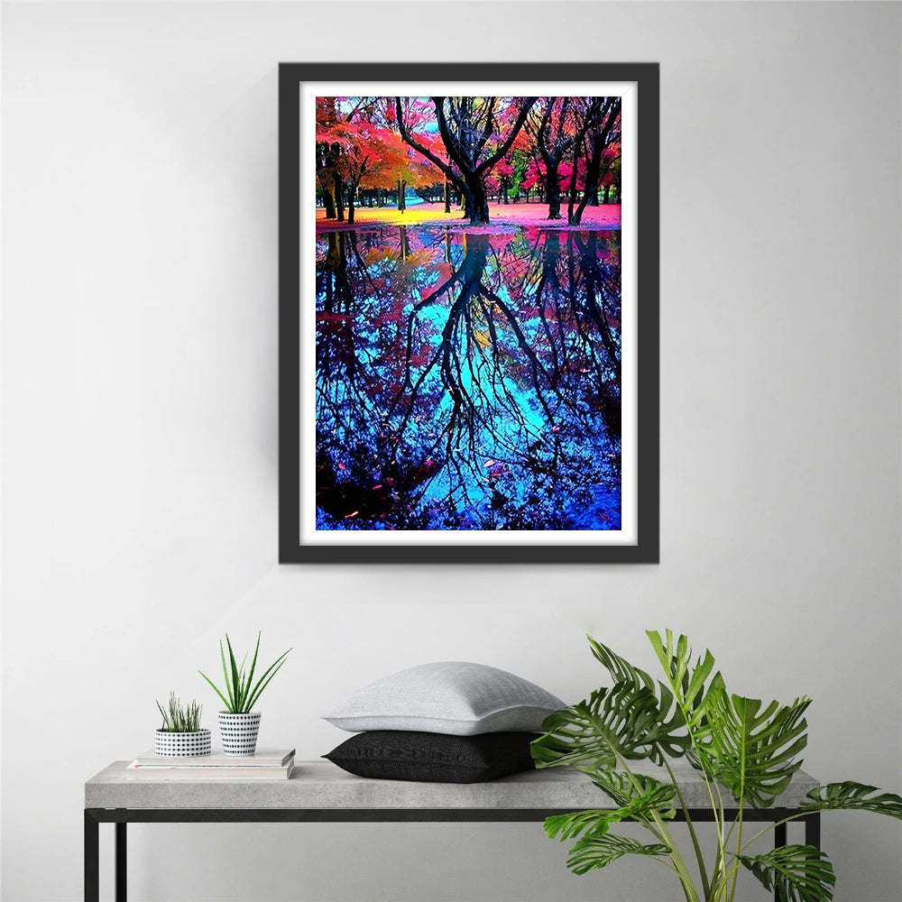 Tree Reflection in Water Diamond Painting