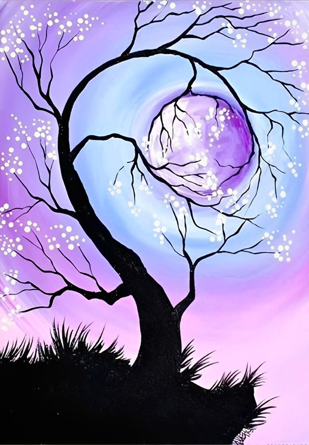 Strange Tree and the Violet Moon Diamond Painting