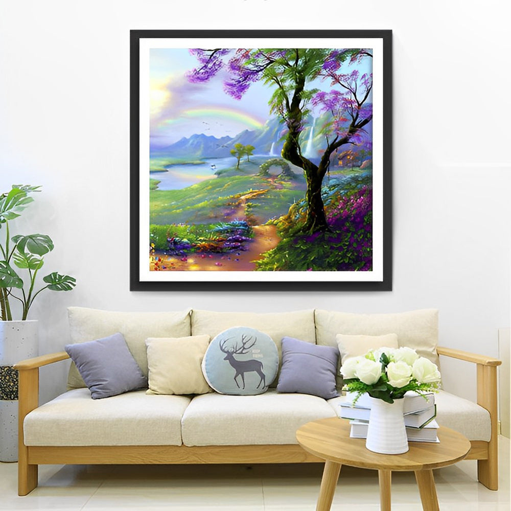 Trees and Rainbow Diamond Painting
