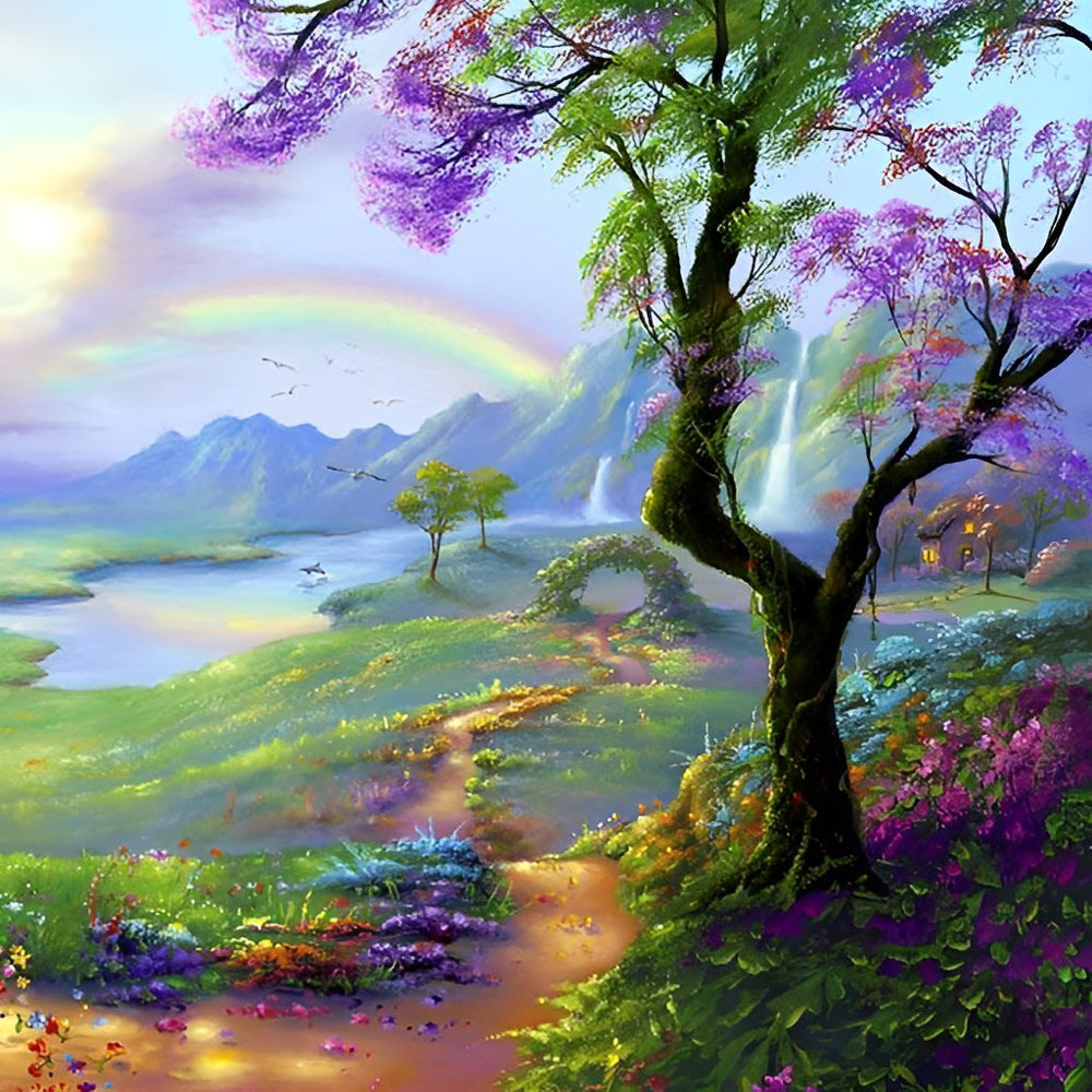 Trees and Rainbow Diamond Painting