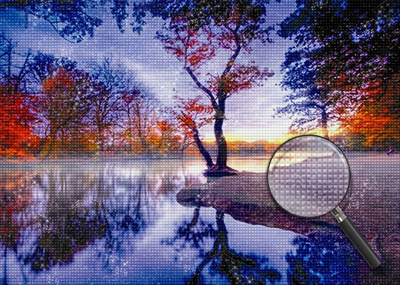 Autumn Tree and Lake 5D DIY Diamond Painting Kits