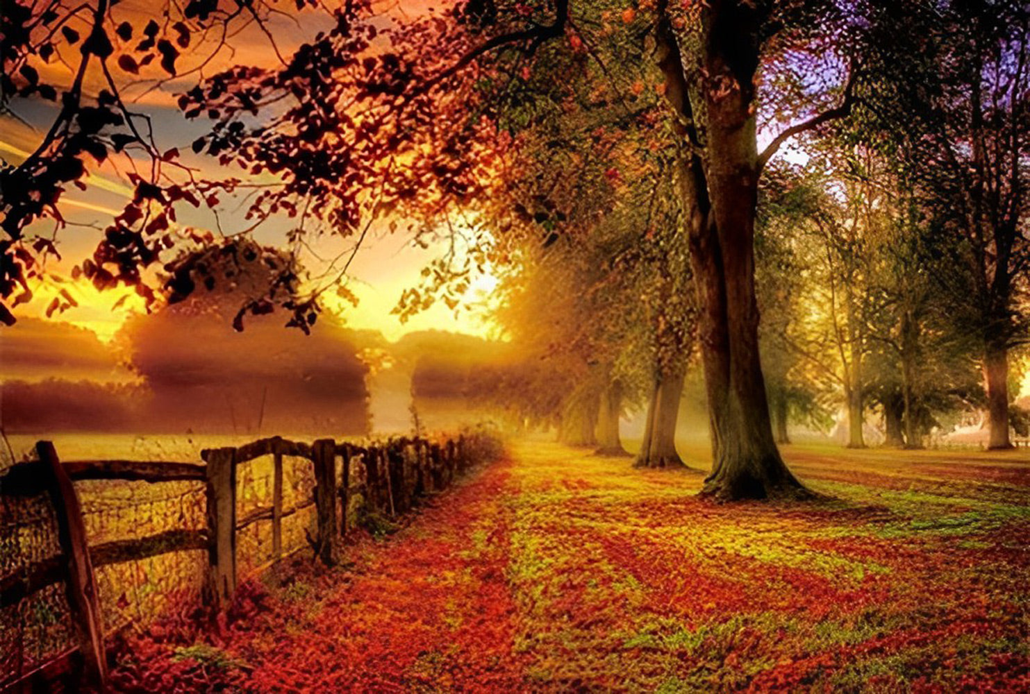 Trees and Farm Diamond Painting