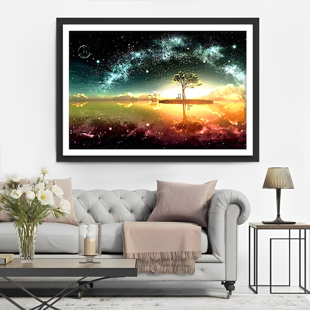 Tree and the Milky Way Diamond Painting