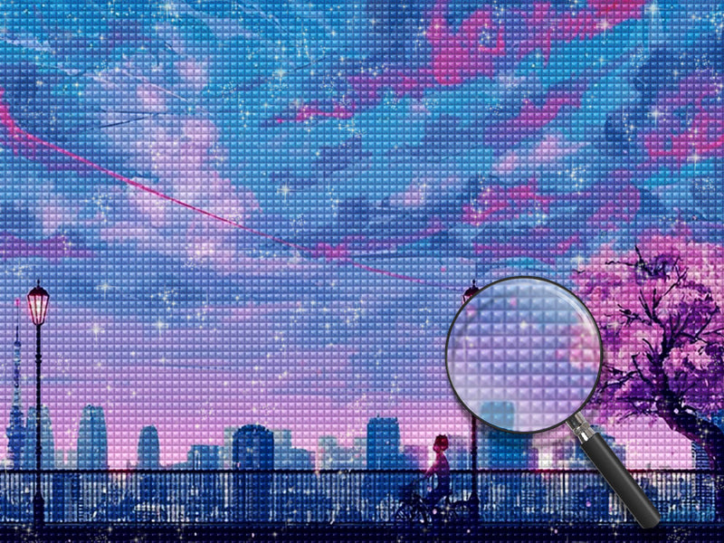Tree and the Beautiful City Diamond Painting