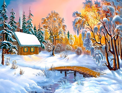 Chalet in the Forest 5D DIY Diamond Painting Kits