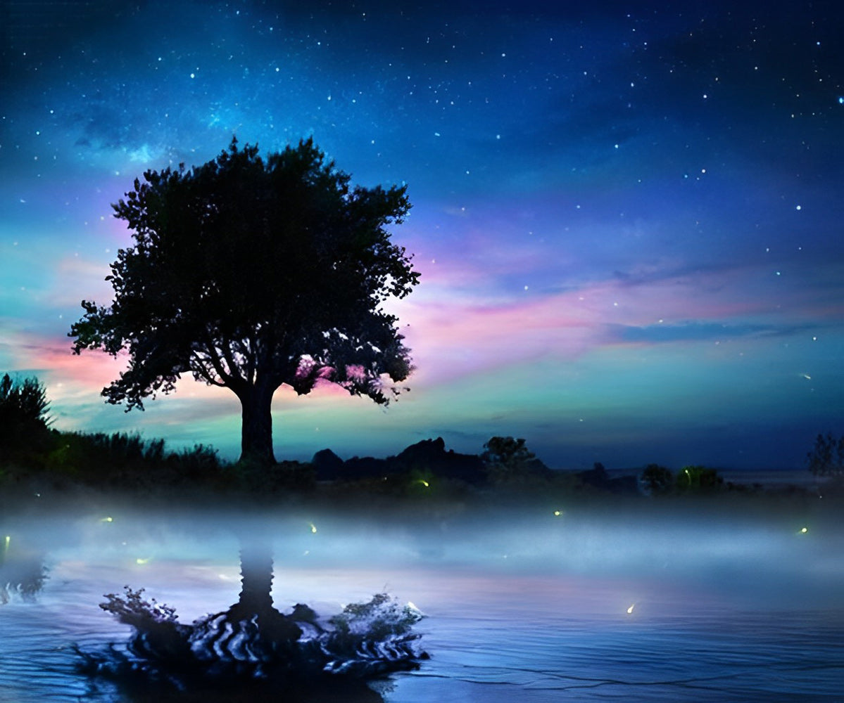 Tree in the Night Diamond Painting