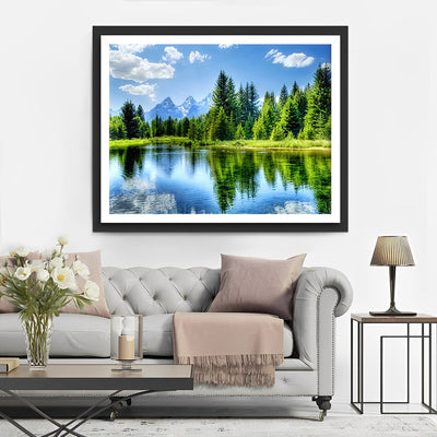 Lake and Pine Forest 5D DIY Diamond Painting Kits