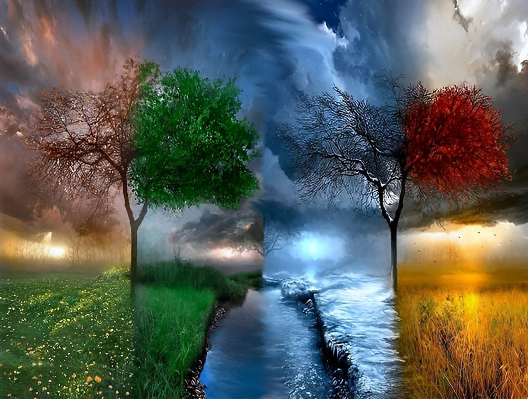 Two Colorful Trees Diamond Painting
