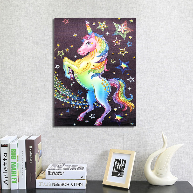 Multicolored Unicorn and Stars Shaped Drills Unicorn Diamond Painting