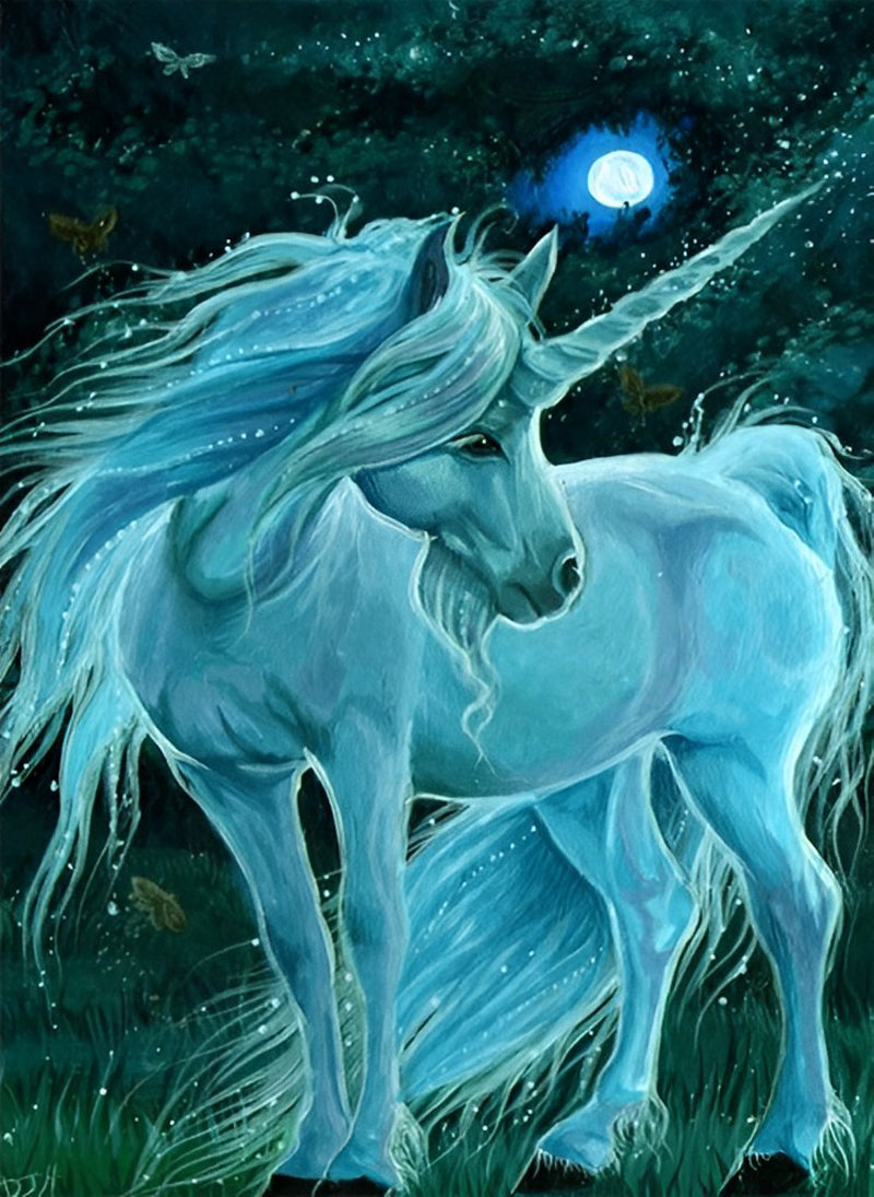 Blue Unicorn Diamond Painting