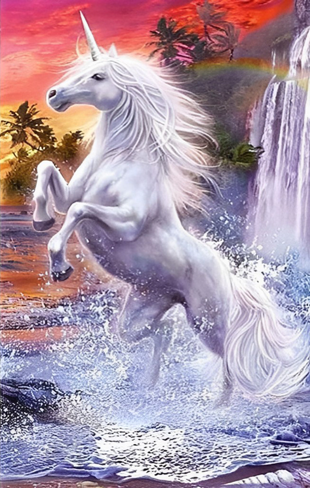White Unicorn and Fall Diamond Painting