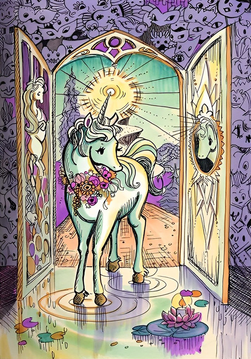 Unicorn and Door Diamond Painting